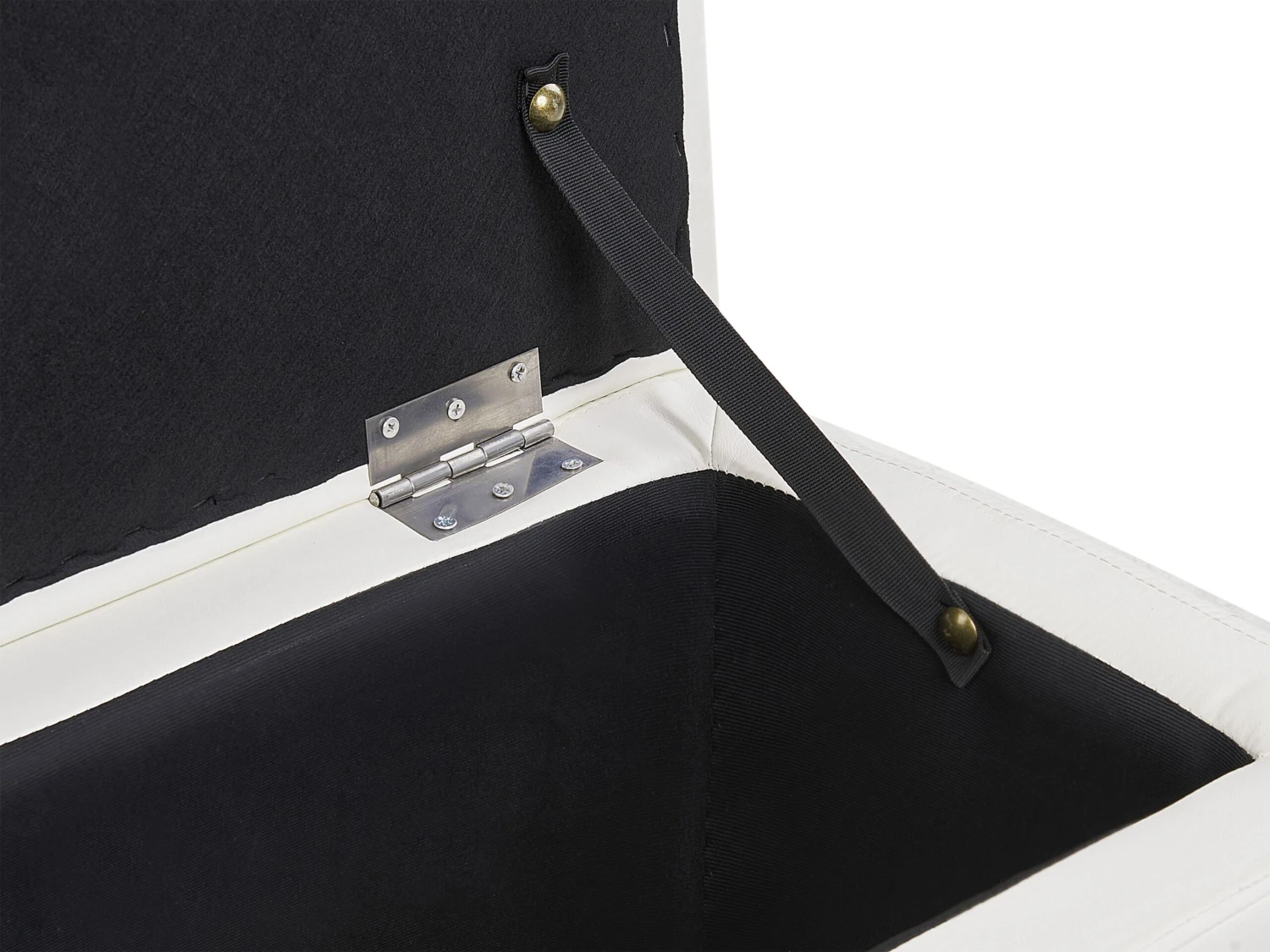 Faux Leather Storage Ottoman White MICHIGAN 6 Faux Leather Storage Ottoman White MICHIGAN - Image 6