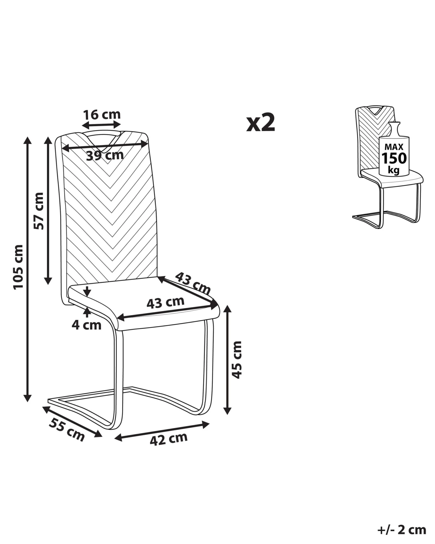 Set Of 2 Faux Leather Dining Chairs Light Grey PICKNES 9 Set Of 2 Faux Leather Dining Chairs Light Grey PICKNES - Image 9