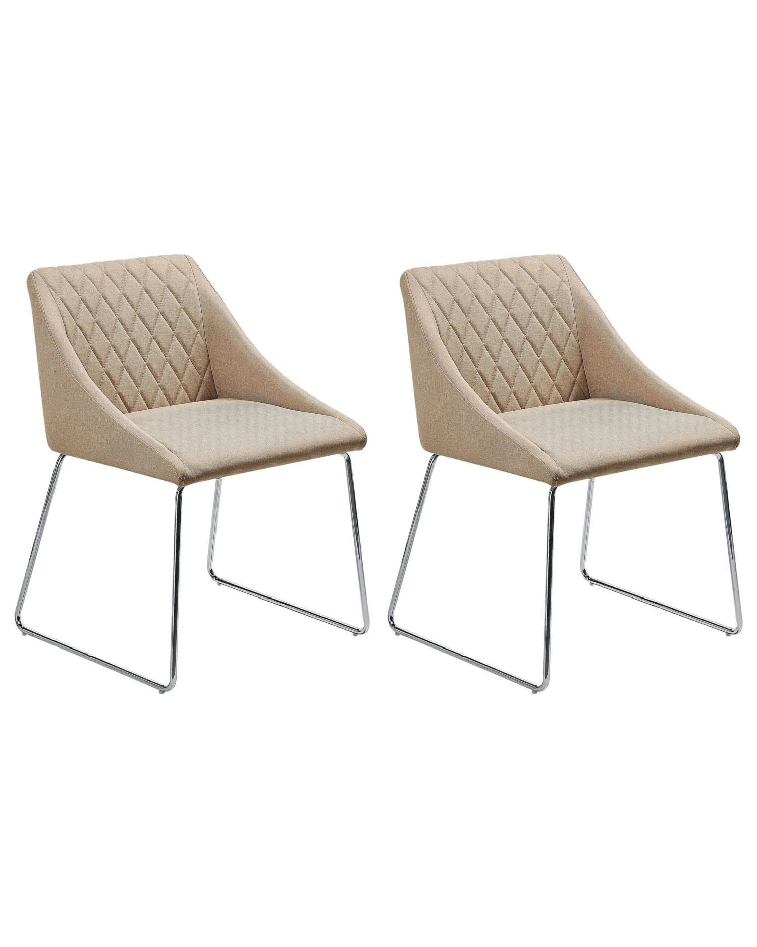 Set Of 2 Fabric Dining Chairs Beige ARCATA