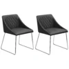 Set Of 2 Dining Chairs Faux Leather Black ARCATA
