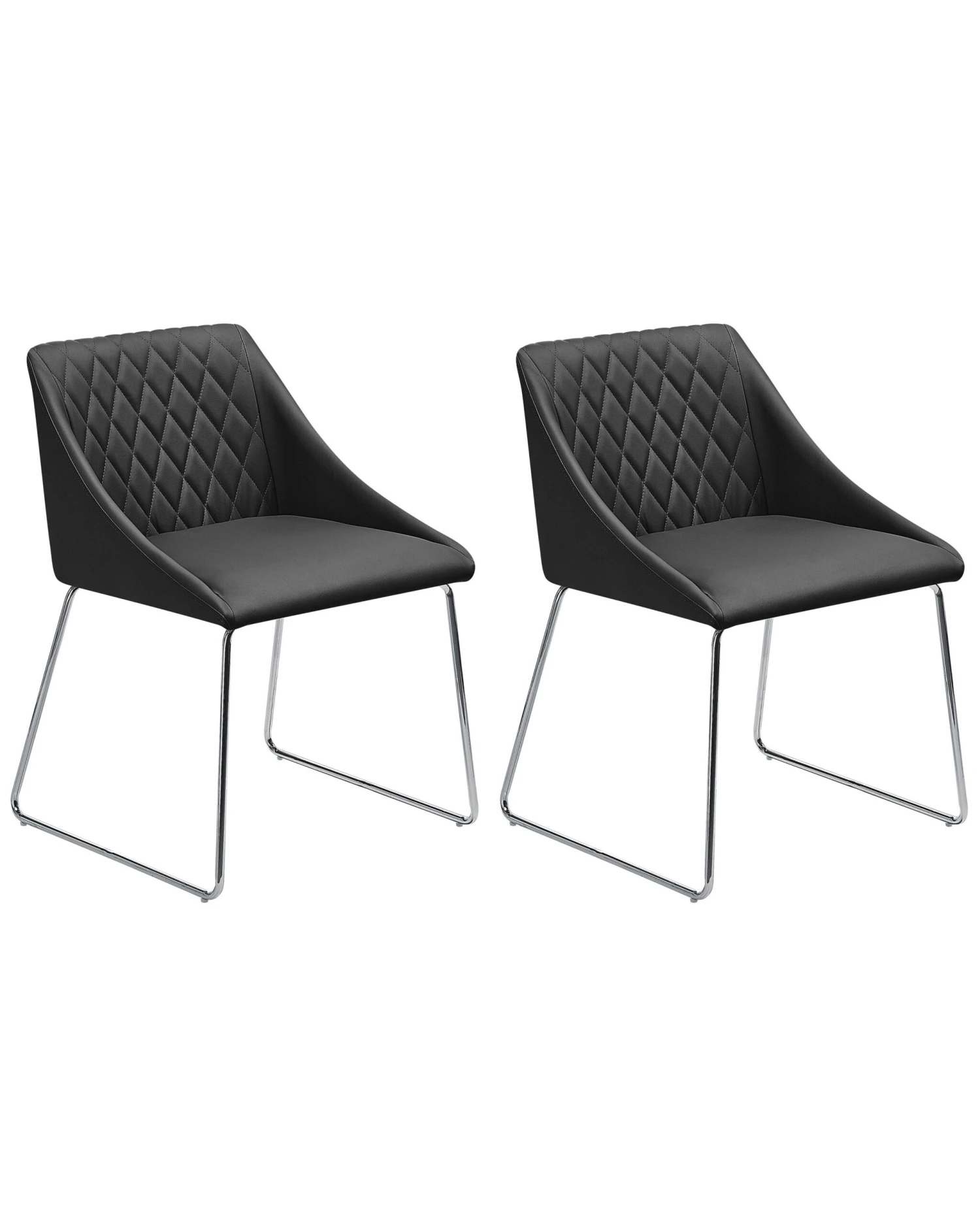 Set Of 2 Dining Chairs Faux Leather Black ARCATA 1 Set Of 2 Dining Chairs Faux Leather Black ARCATA