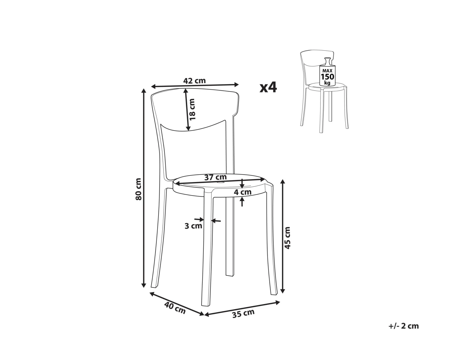 Set Of 4 Dining Chairs Blue VIESTE - Image 10
