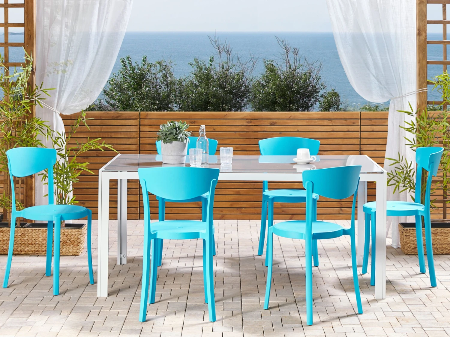 Set Of 6 Dining Chairs Blue VIESTE 2 Set Of 6 Dining Chairs Blue VIESTE - Image 2
