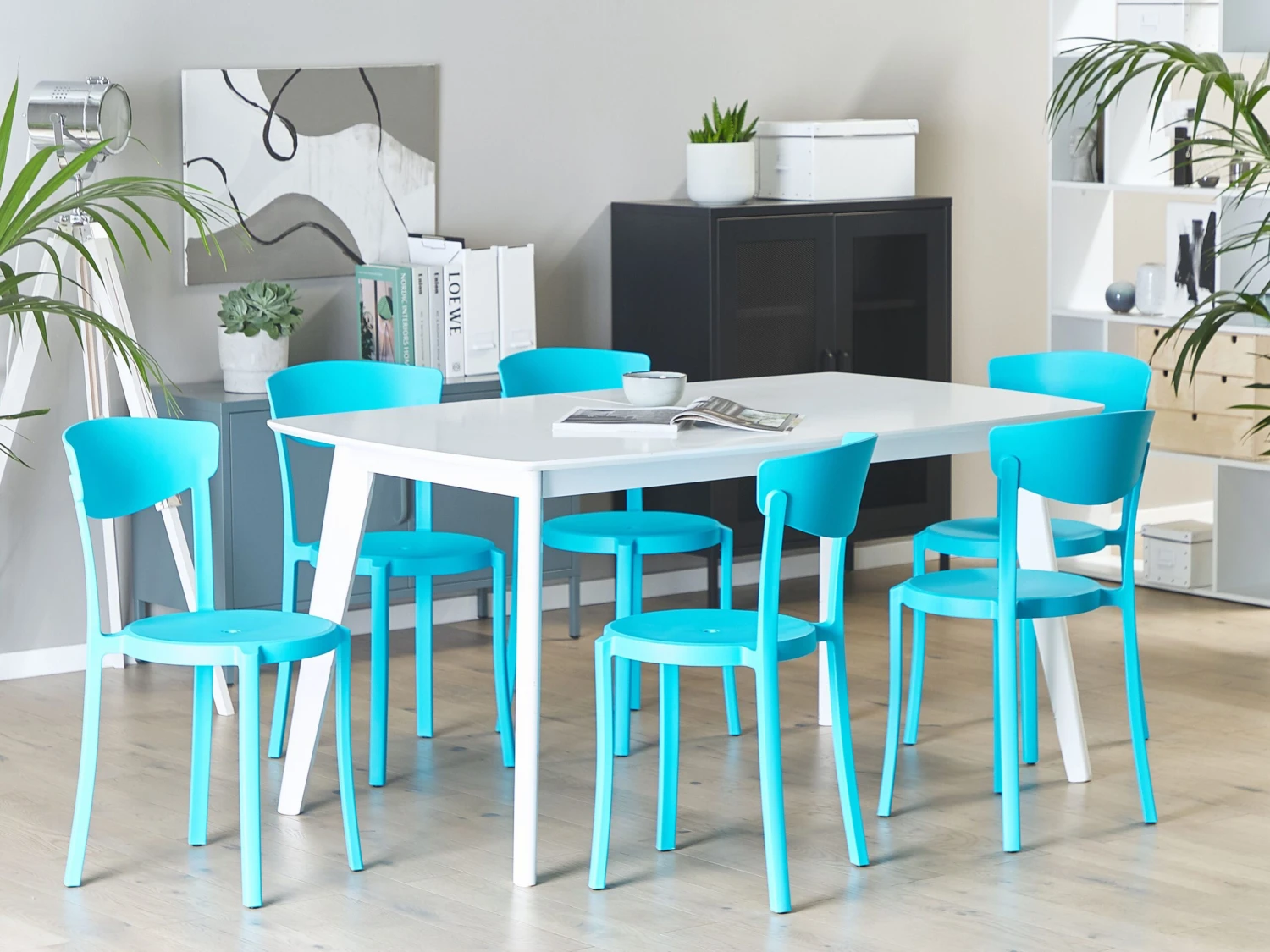 Set Of 6 Dining Chairs Blue VIESTE 3 Set Of 6 Dining Chairs Blue VIESTE - Image 3