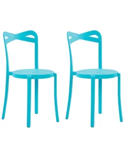 Set Of 2 Dining Chairs Blue CAMOGLI