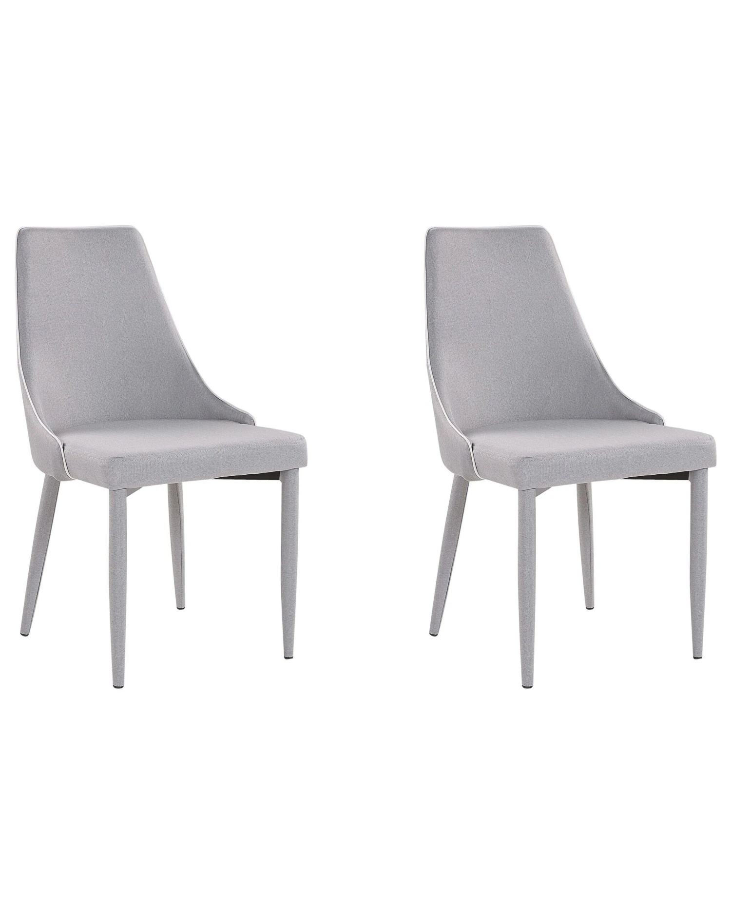 Set Of 2 Fabric Dining Chairs Grey CAMINO 1 Set Of 2 Fabric Dining Chairs Grey CAMINO