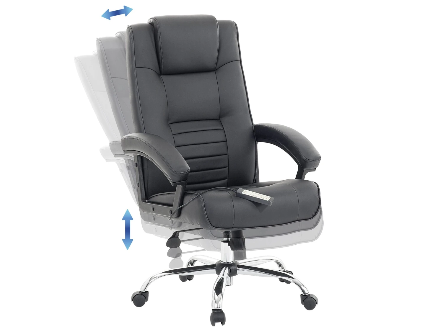 Faux Leather Heated Massage Chair Black COMFORT - Image 7