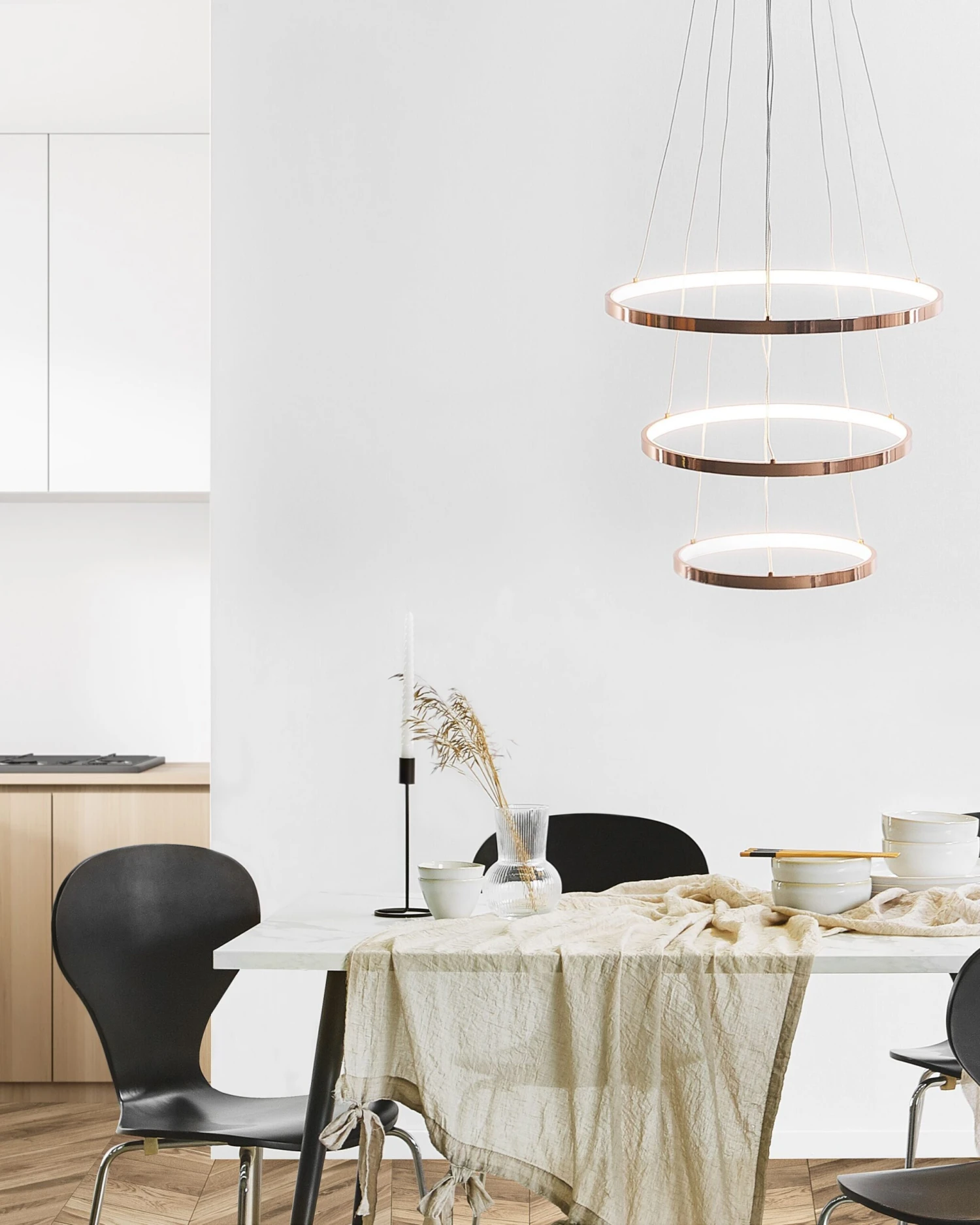 Metal LED Pendant Lamp Rose Gold ATREK - Image 4