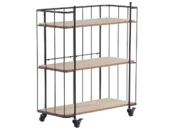 Metal Kitchen Trolley Light Wood With Black GABBS