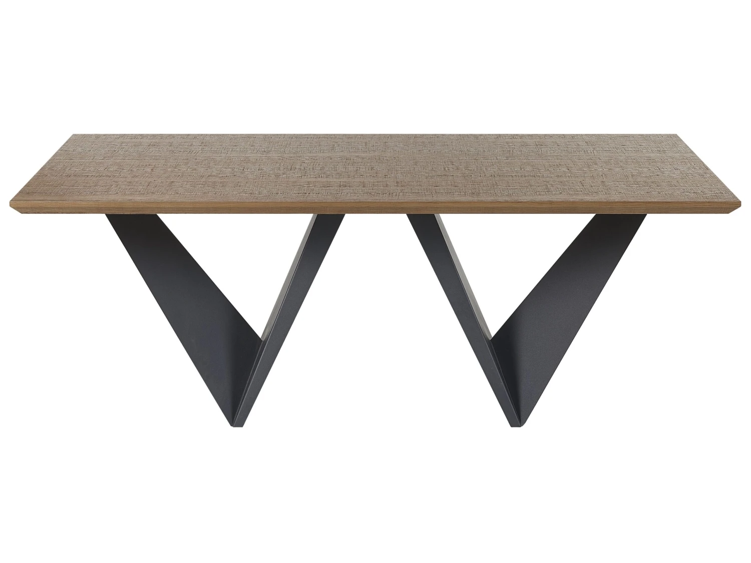 Dining Table 200 X 100 Cm Dark Wood With Black SINTRA 4 Dining Table 200 X 100 Cm Dark Wood With Black SINTRA - Image 4