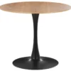Round Dining Table ⌀ 90 Cm Light Wood With Black BOCA