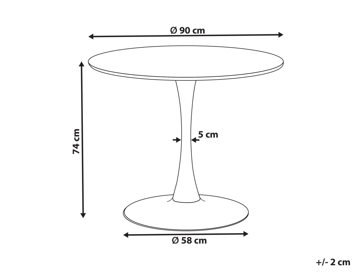 Round Dining Table ⌀ 90 Cm Light Wood With Black BOCA 6 Round Dining Table ⌀ 90 Cm Light Wood With Black BOCA - Image 6