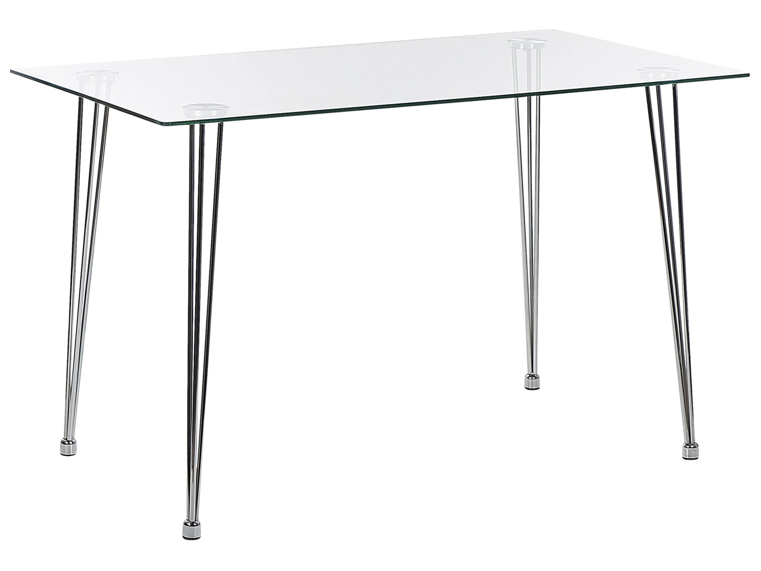 Glass Top Dining Table 120 X 70 Cm Silver WINSTON 1 Glass Top Dining Table 120 X 70 Cm Silver WINSTON