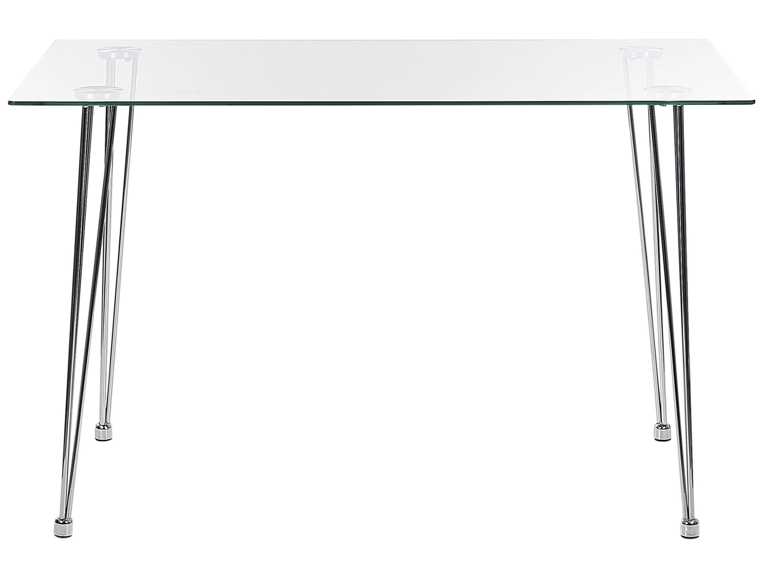 Glass Top Dining Table 120 X 70 Cm Silver WINSTON 3 Glass Top Dining Table 120 X 70 Cm Silver WINSTON - Image 3