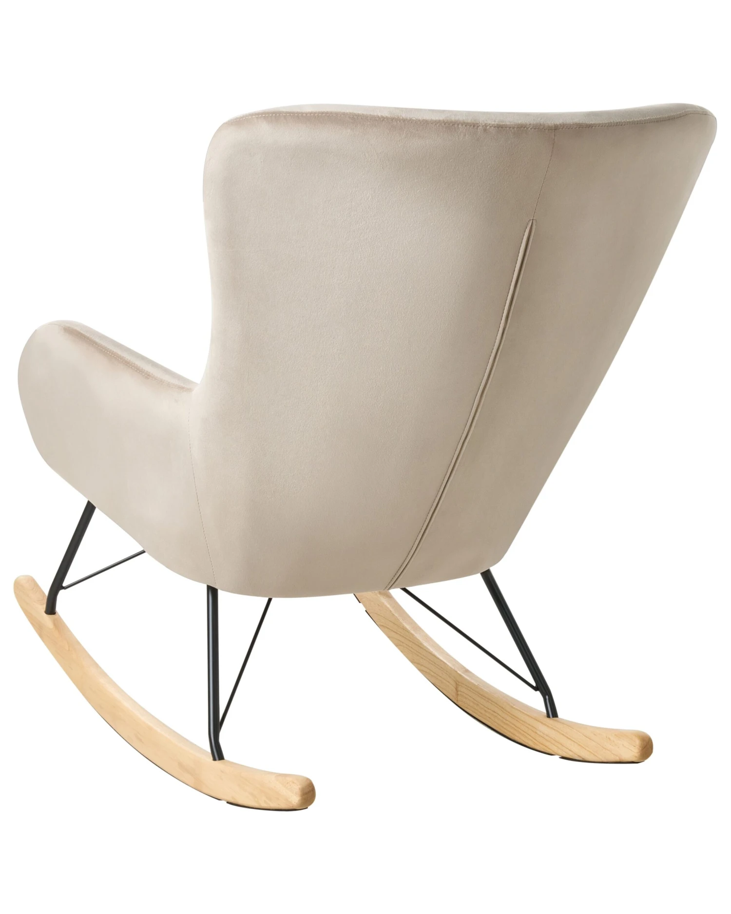 Velvet Rocking Chair Beige ELLAN - Image 4