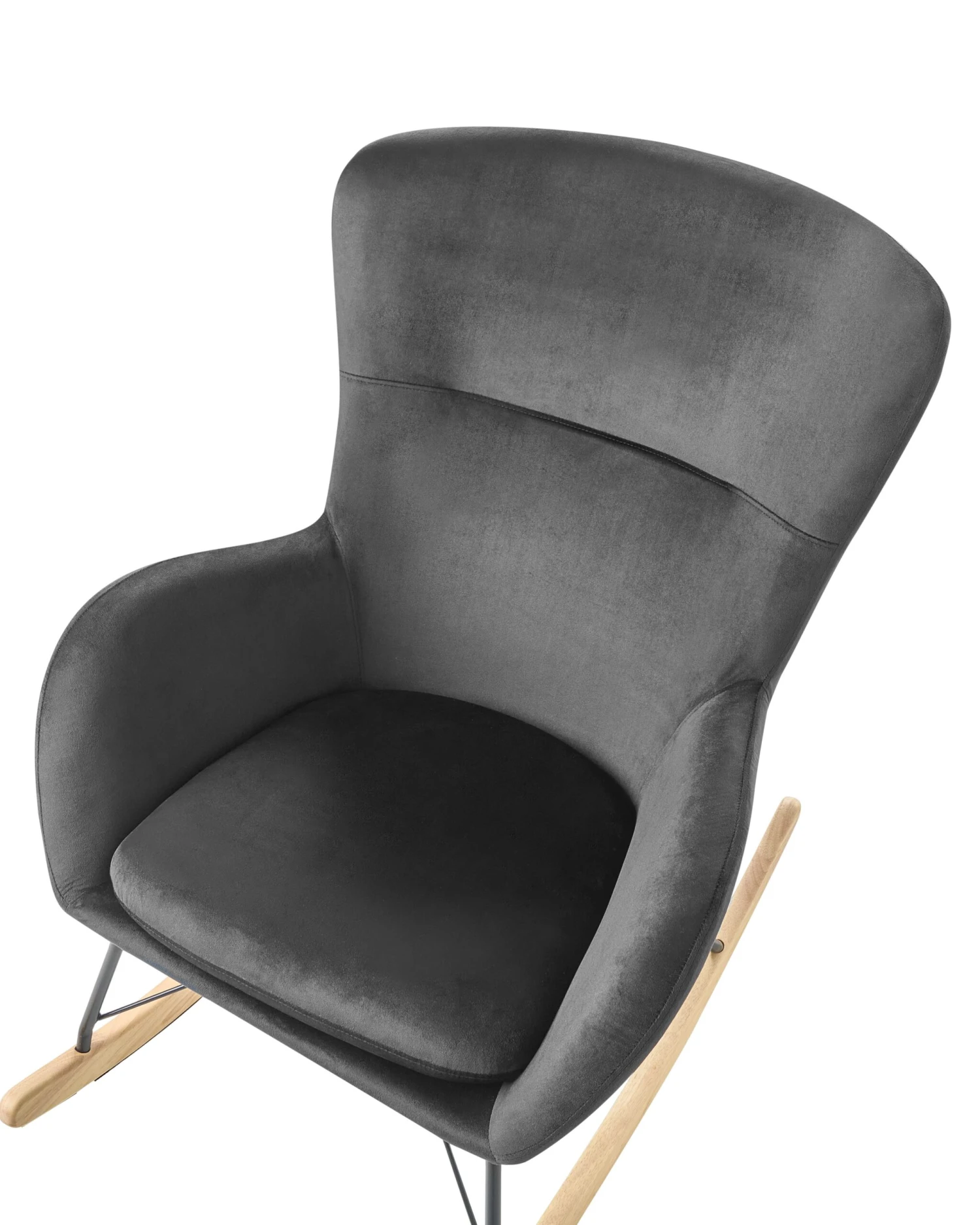 Velvet Rocking Chair Black ELLAN - Image 5