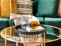 Tray Top Side Table Black With Dark Wood BORDEN -Best Furniture Store undef src sa picid 824235 type whitesh image 1 scaled