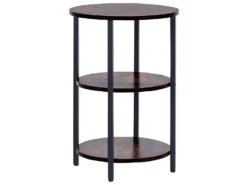 Side Table Dark Wood With Black TOLAR