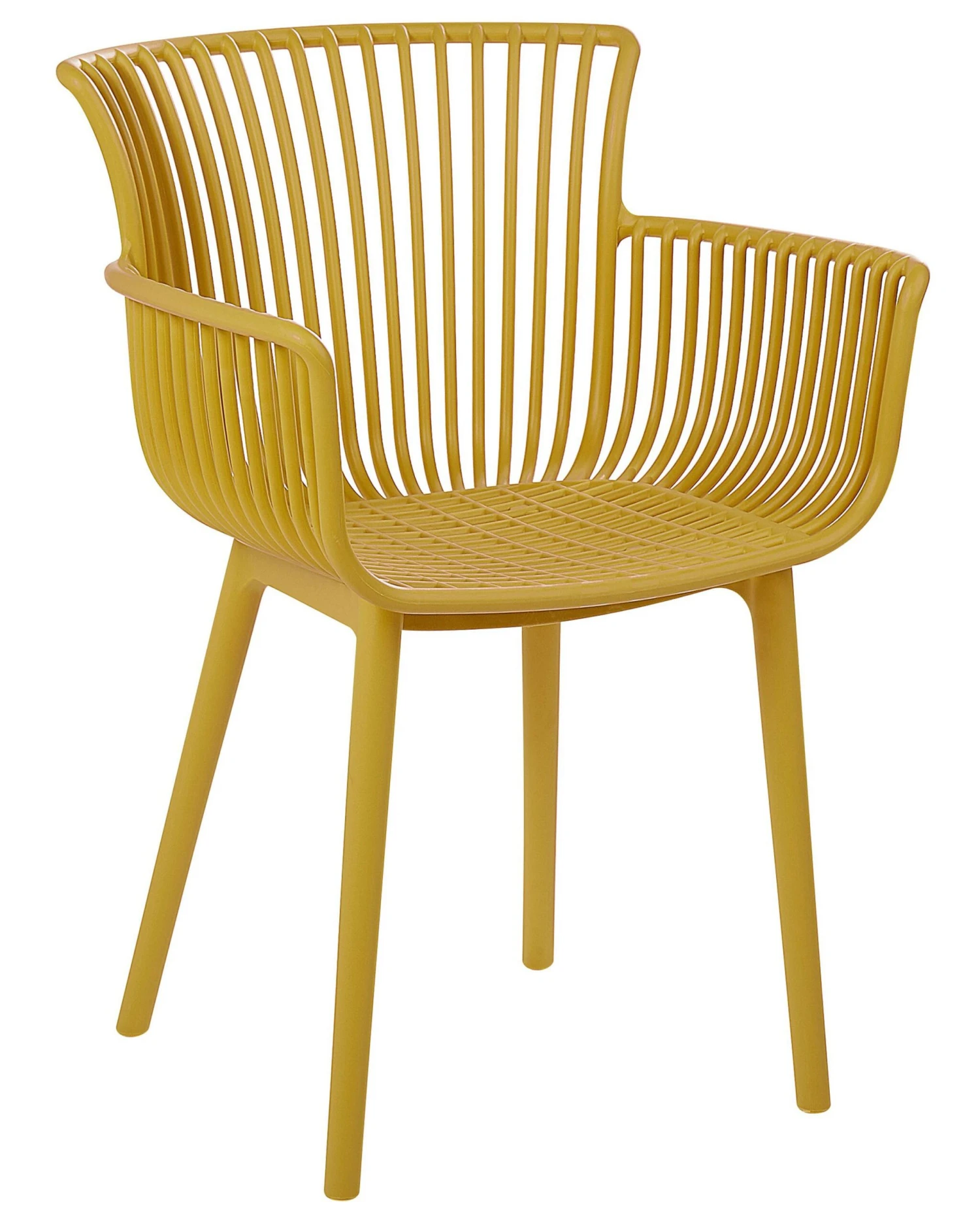 Set Of 4 Plastic Dining Chairs Yellow PESARO - Image 4