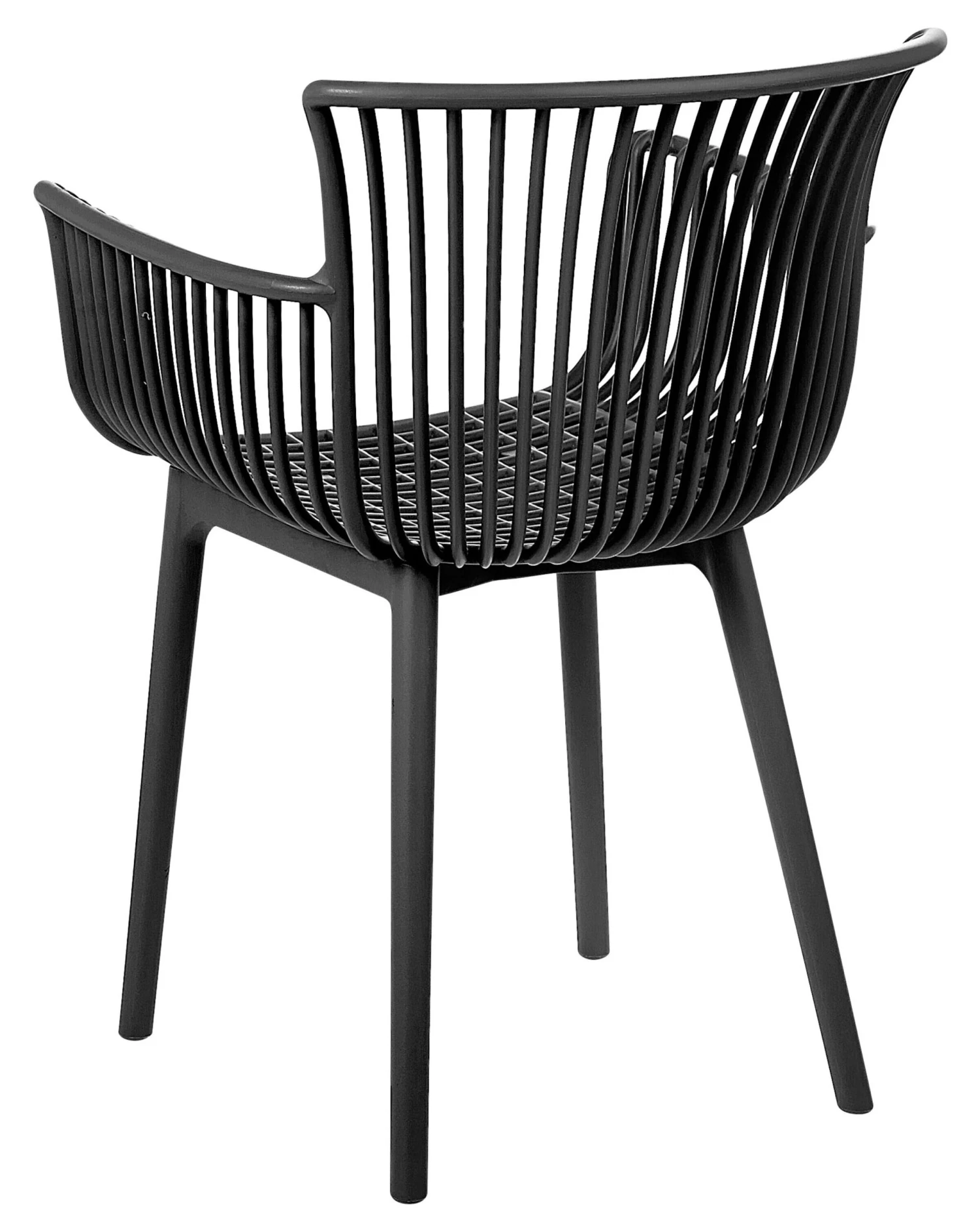 Set Of 4 Plastic Dining Chairs Black PESARO 6 Set Of 4 Plastic Dining Chairs Black PESARO - Image 6