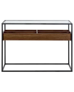 Glass Top Console Table Dark Wood And Black WACO -Best Furniture Store undef src sa picid 825577 type whitesh image scaled