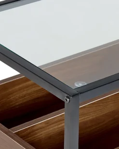 Glass Top Console Table Dark Wood And Black WACO -Best Furniture Store undef src sa picid 825578 type whitesh image