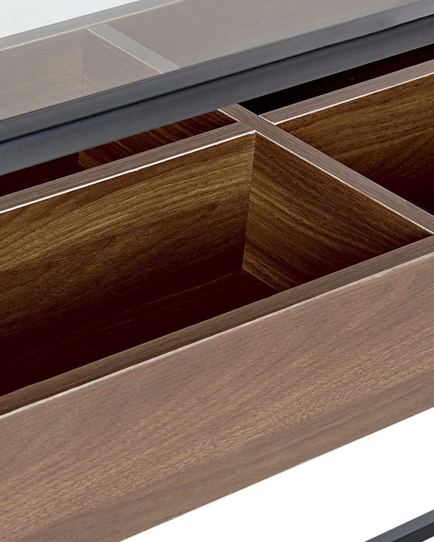 Glass Top Console Table Dark Wood And Black WACO - Image 8