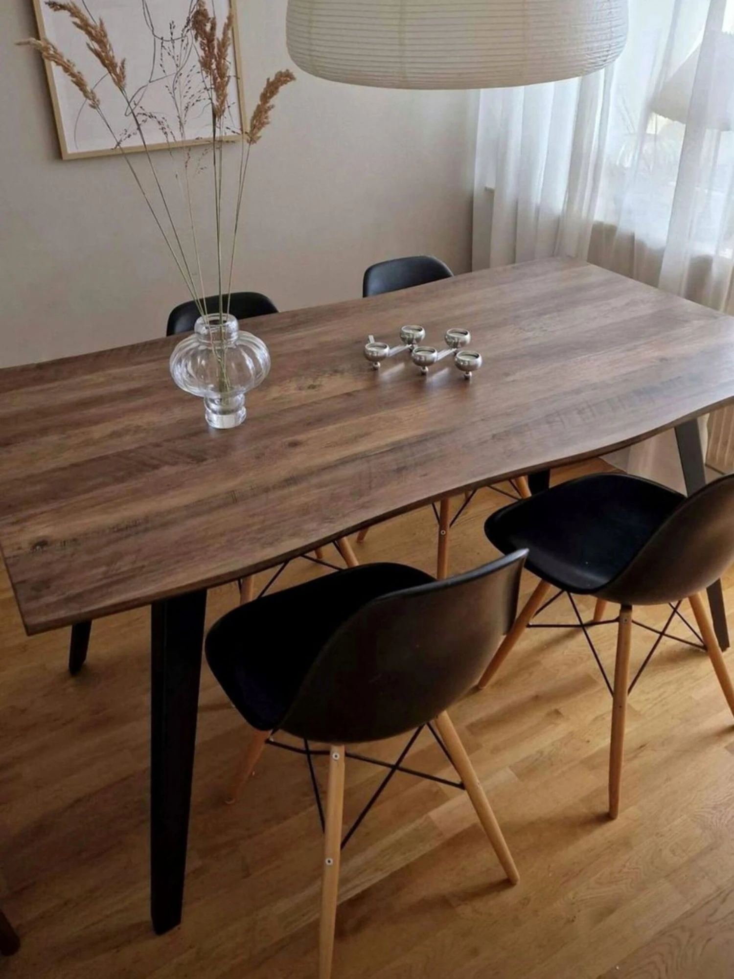 Dining Table 160 X 90 Cm Dark Wood WITNEY 5 Dining Table 160 X 90 Cm Dark Wood WITNEY - Image 5