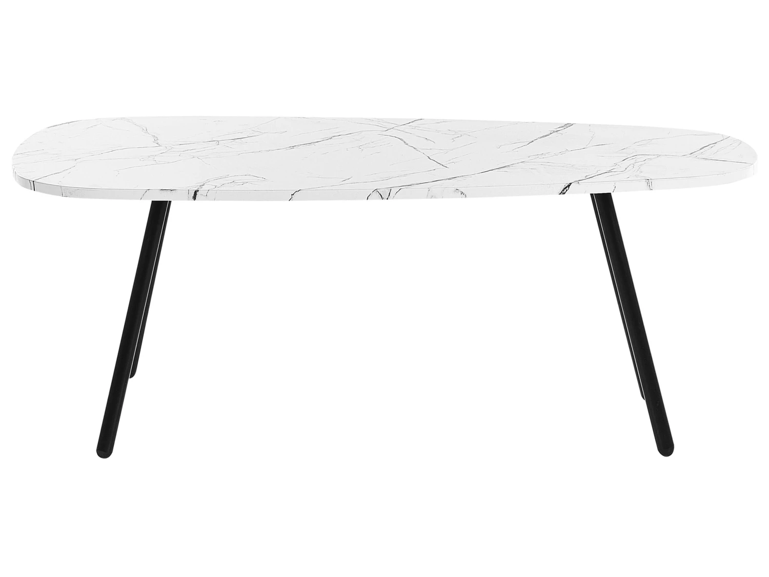 Coffee Table Marble Effect White With Black BIDDLE - Image 3