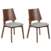 Set Of 2 Dining Chairs Dark Wood And Grey ABEE
