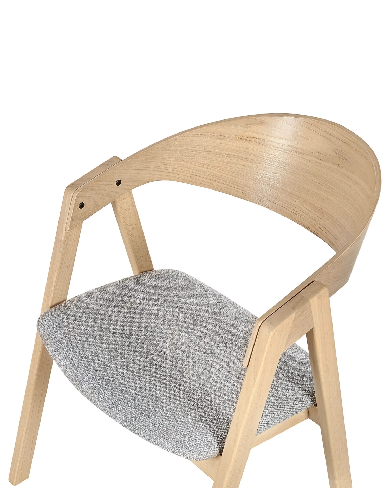 Set Of 2 Dining Chairs Light Wood And Grey YUBA - Image 9