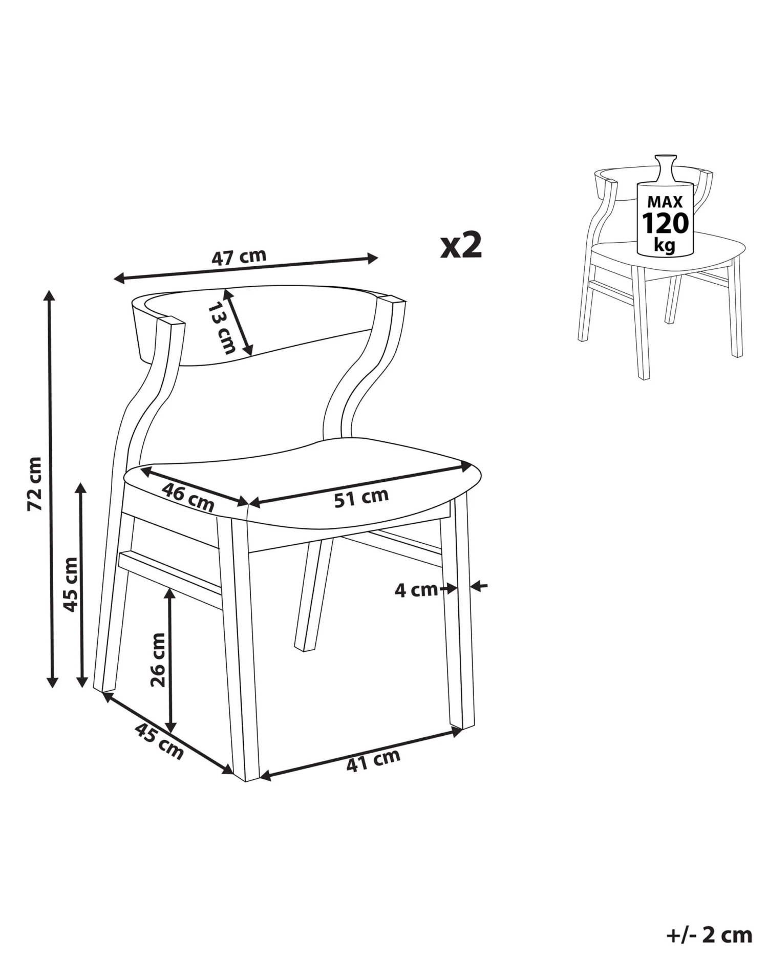 Set Of 2 Dining Chairs Dark Wood And Grey MAROA - Image 9