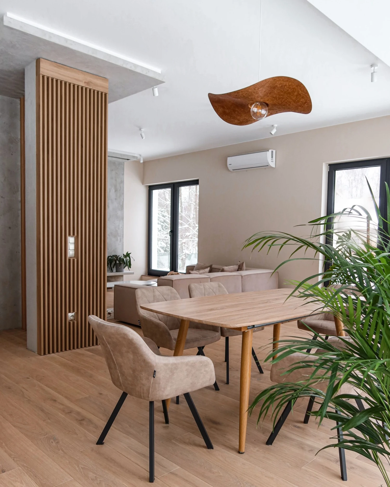 Set Of 2 Fabric Dining Chairs Beige MONEE 5 Set Of 2 Fabric Dining Chairs Beige MONEE - Image 5