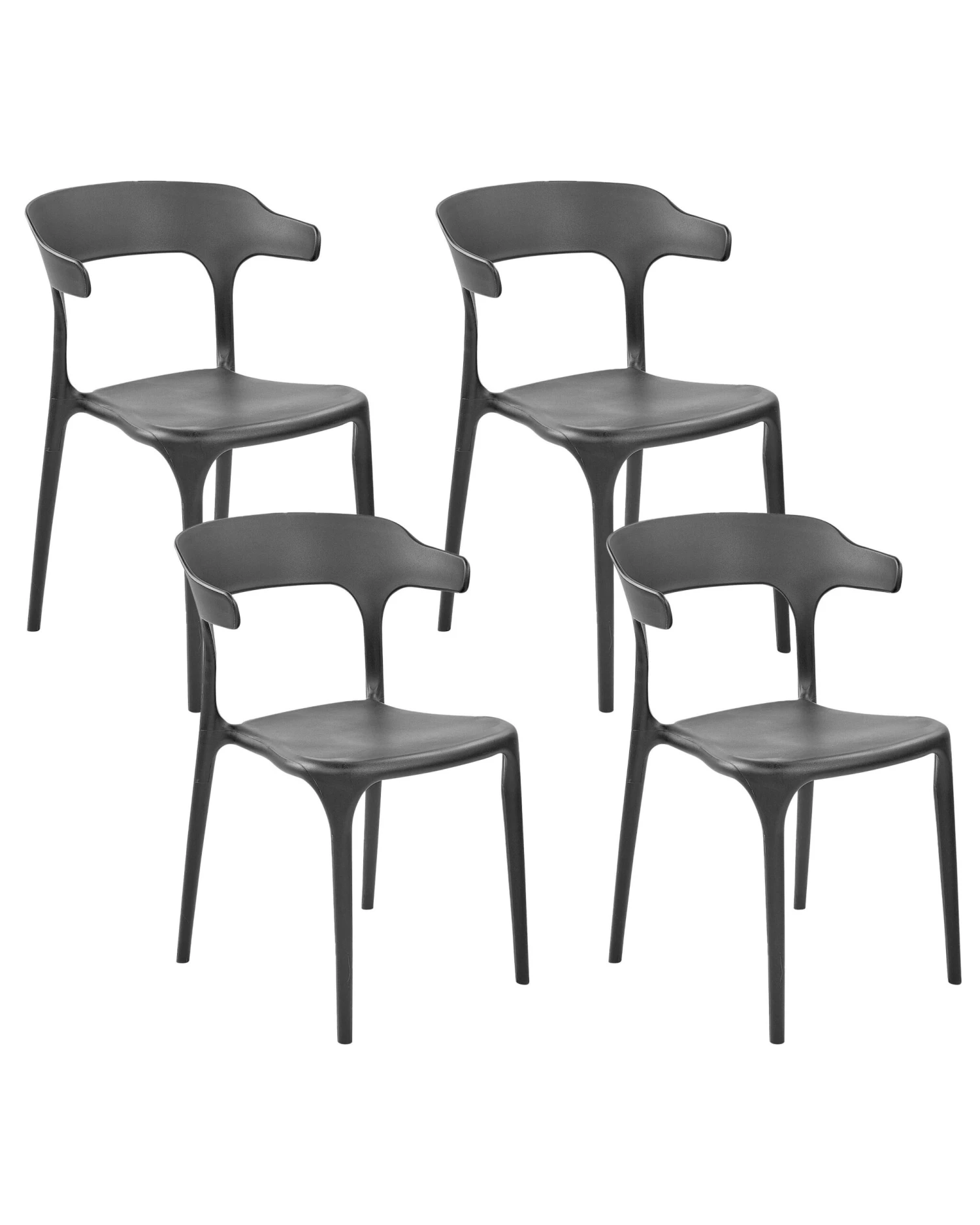 Set Of 4 Dining Chairs Black GUBBIO