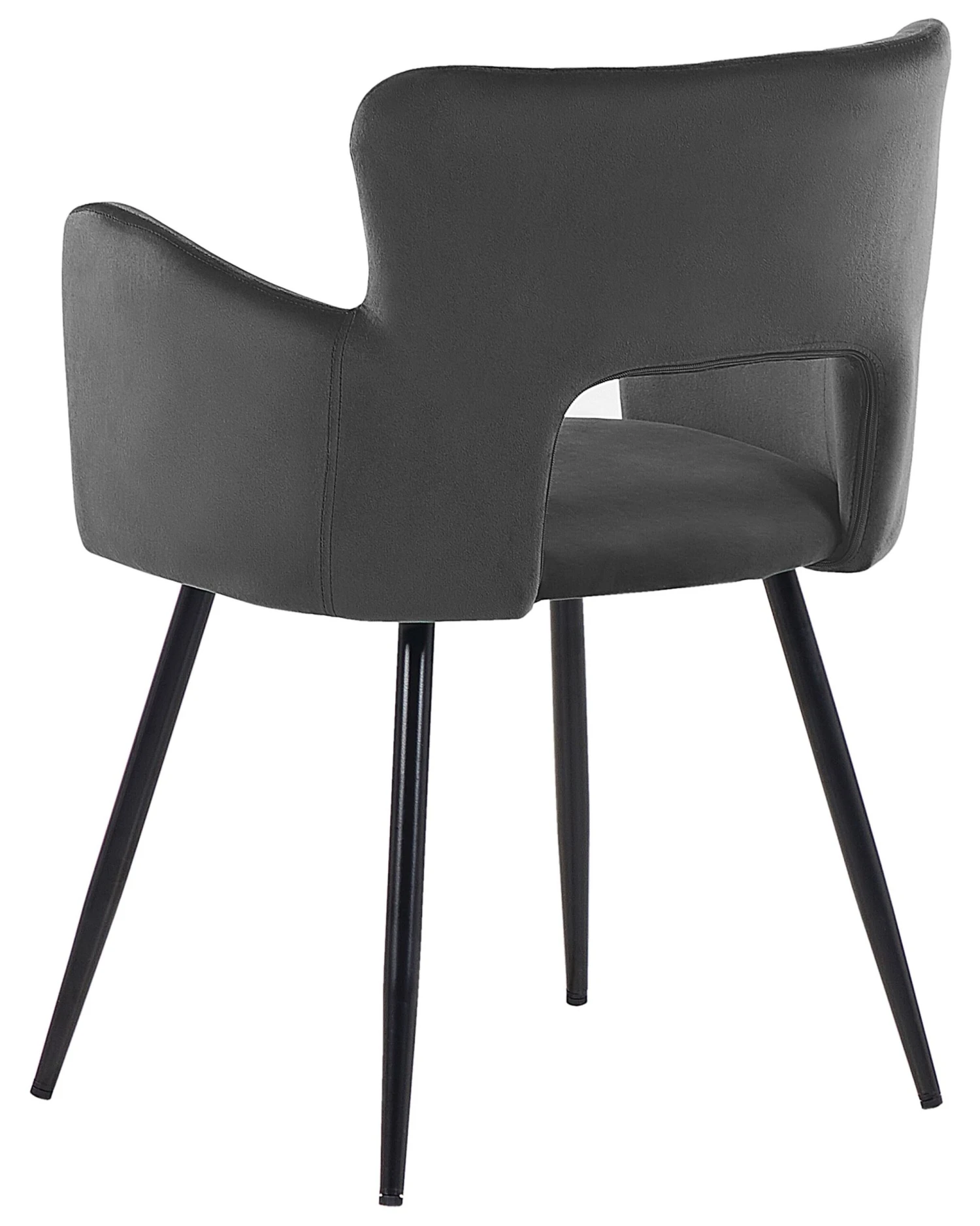 Set Of 2 Velvet Dining Chairs Dark Grey SANILAC - Image 5
