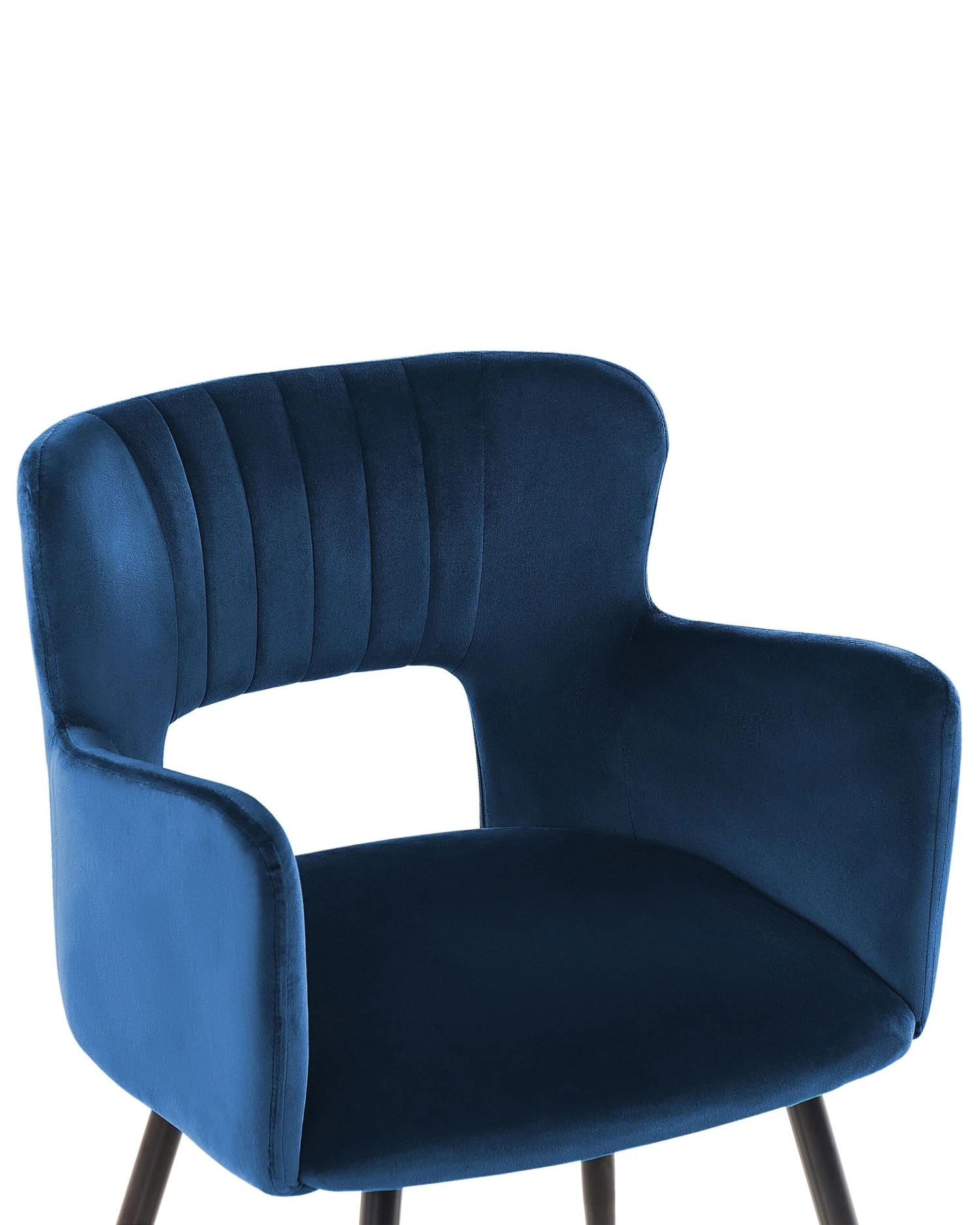 Set Of 2 Velvet Dining Chairs Navy Blue SANILAC 6 Set Of 2 Velvet Dining Chairs Navy Blue SANILAC - Image 6