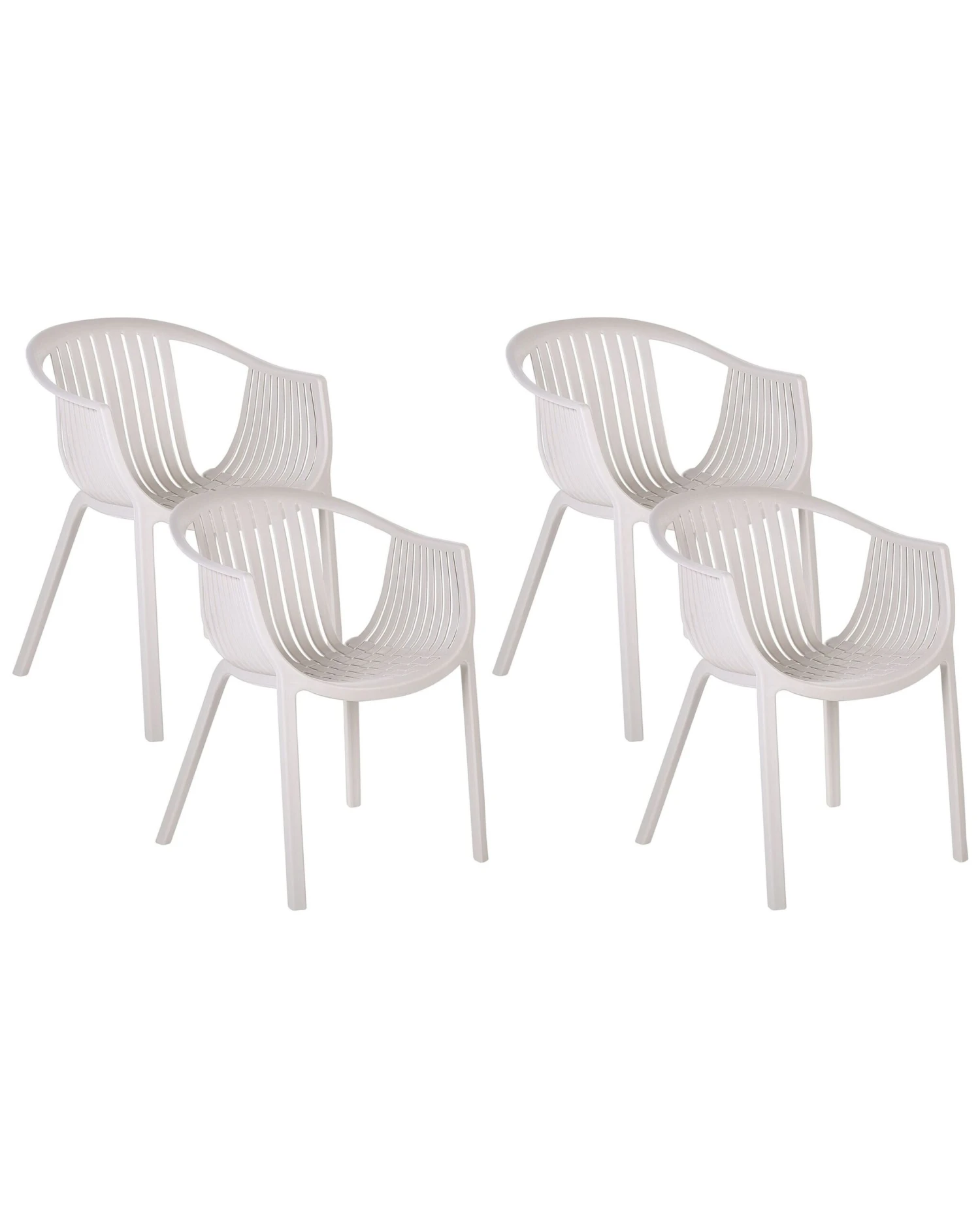 Set Of 4 Garden Chairs Beige NAPOLI