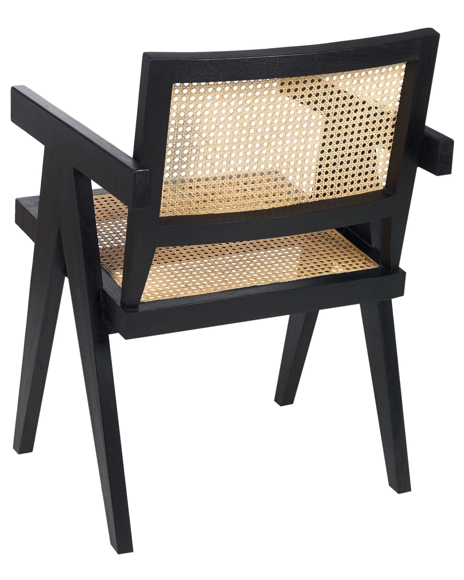 Wooden Chair With Rattan Braid Light Wood And Black WESTBROOK - Image 5