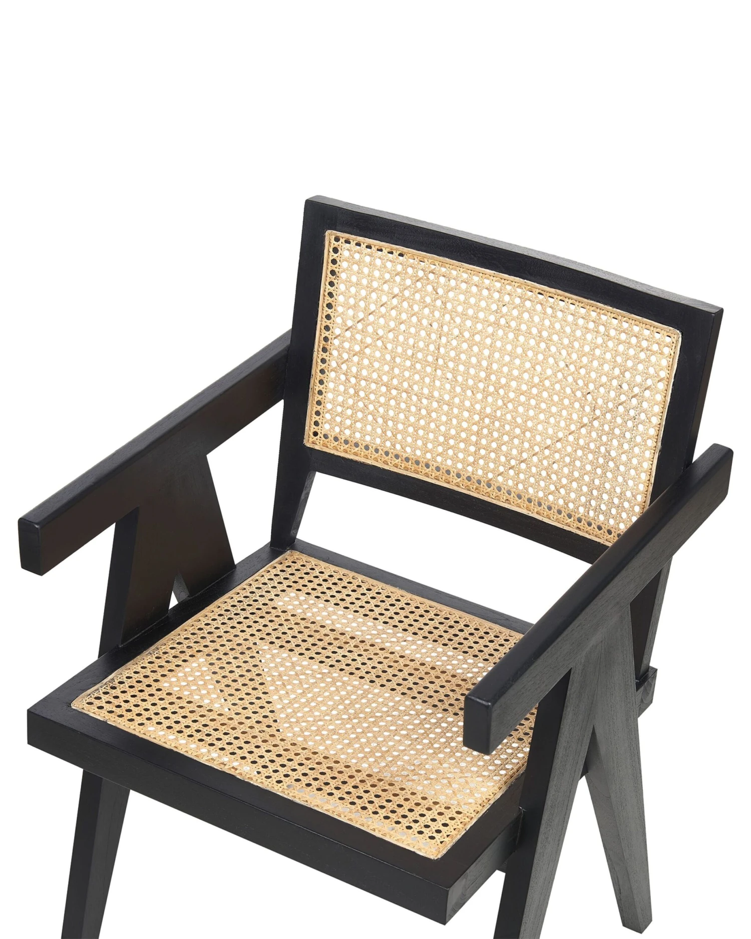 Wooden Chair With Rattan Braid Light Wood And Black WESTBROOK - Image 6