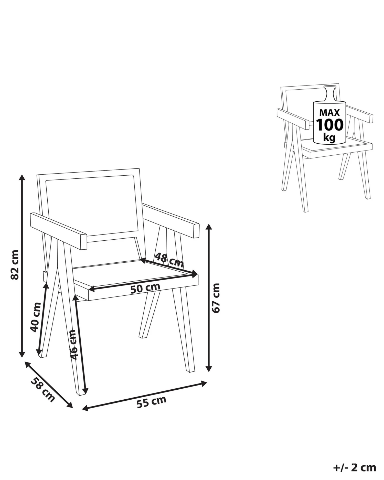 Wooden Chair With Rattan Braid Light Wood And Black WESTBROOK - Image 9