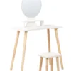 Dressing Table With Mirror And Stool White TOULOUGES
