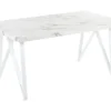 Dining Table 160 X 90 Cm Marble Effect White GRIEGER