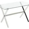 Glass Top Dining Table 130 X 70 Cm Silver FLORIN