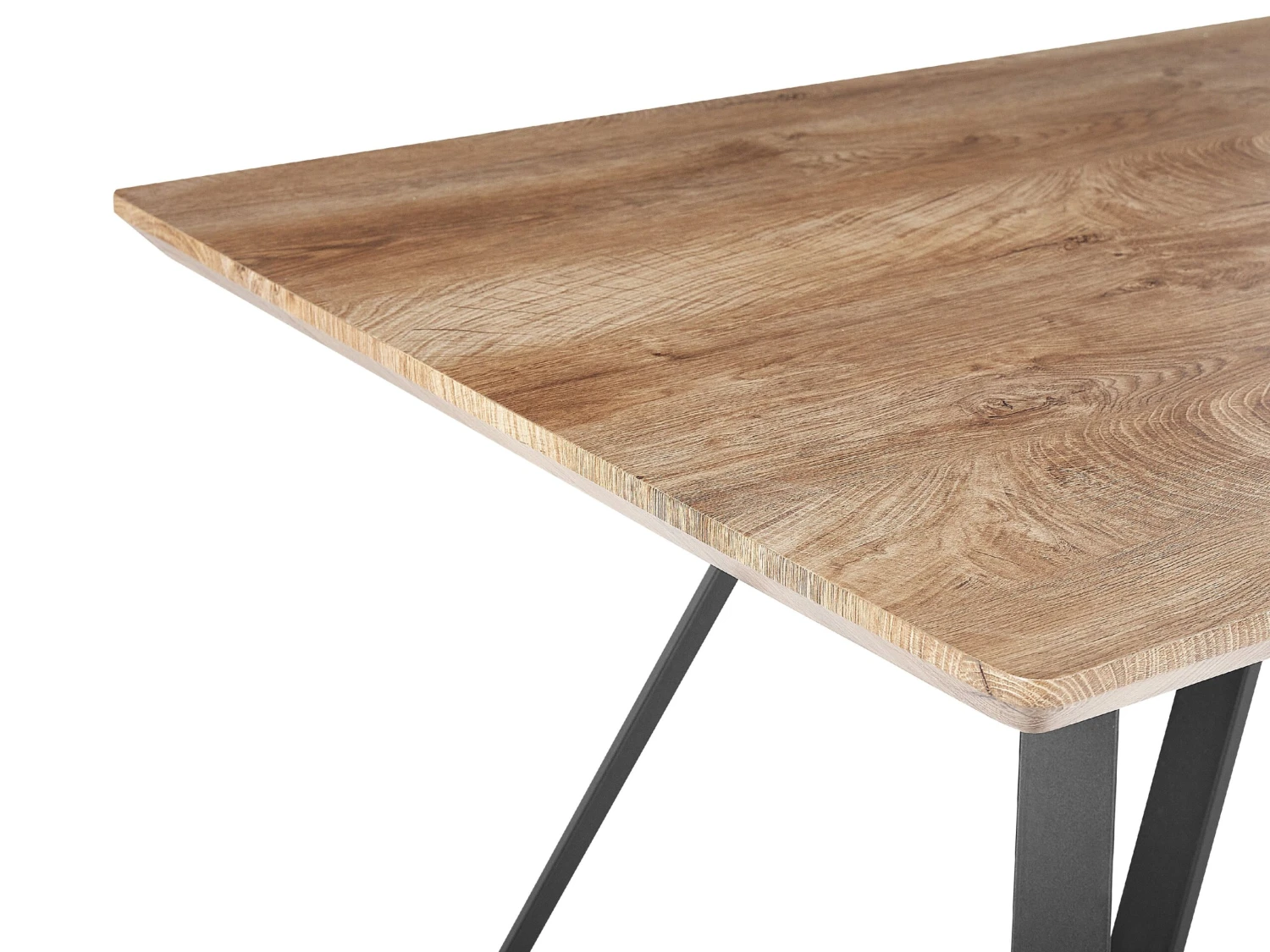 Dining Table 140 X 80 Cm Light Wood And Black UPTON - Image 5