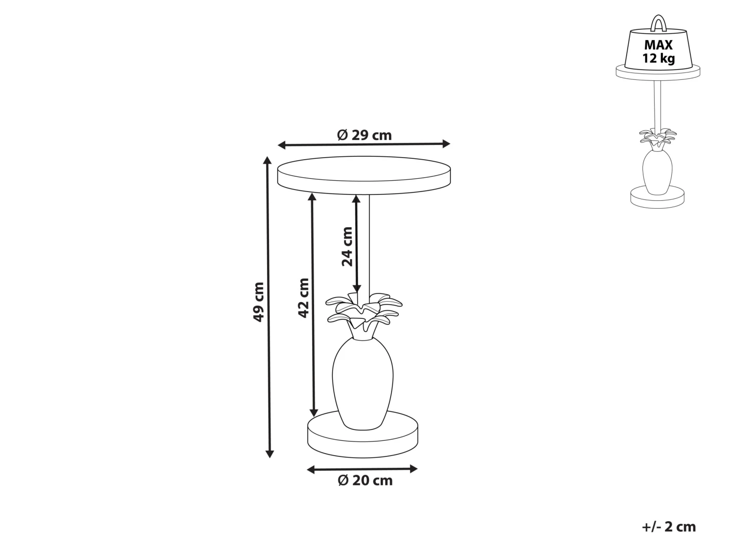 Metal Side Table Gold PANNOUVRE - Image 6